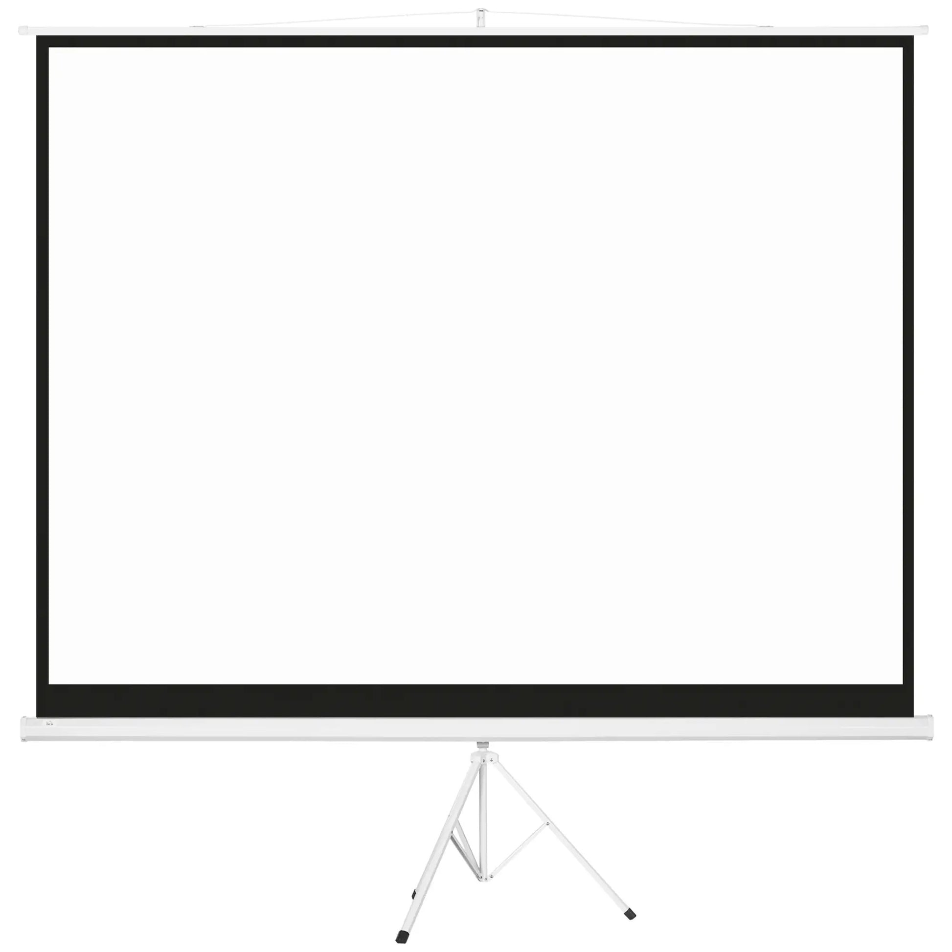 Ecran de proiectie pentru videoproiector de 120" Format 4:3, 244x183 cm, Inaltime maxima: 3.2 m, din Tesatura Tip Plasa, Plastic si Metal, cu Trepied, Alb