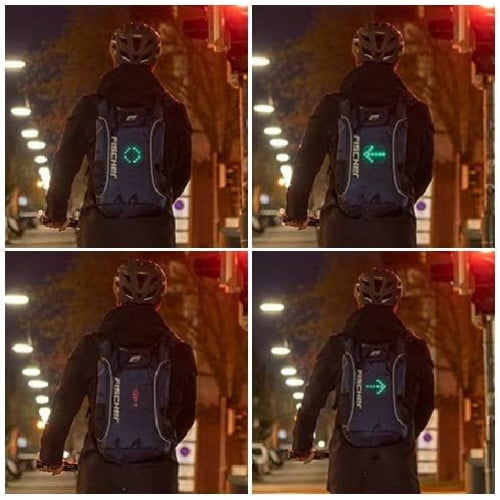 Rucsac smart cu semnalizare LED, pentru ciclism si trotineta electrica, cu telecomanda, functionare pana la 15 ore, de 16 litri