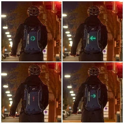 Rucsac smart cu semnalizare LED, pentru ciclism si trotineta electrica, cu telecomanda, functionare pana la 15 ore, de 16 litri
