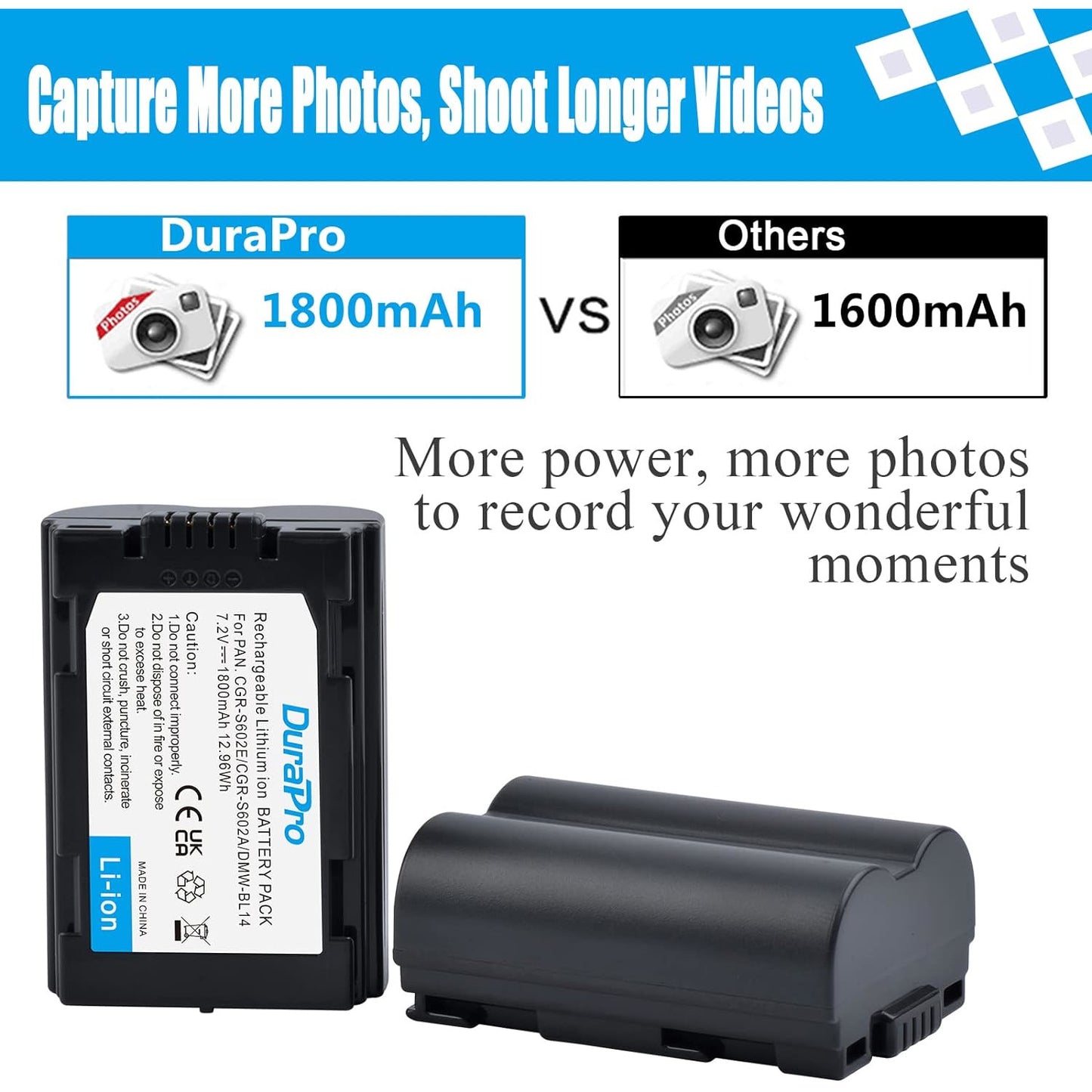 Set Acumulator de 1800 mAh cu incarcator USB LED pentru Panasonic CGR-S602, CGR-S602A, CGR-S602SE, CGR-S603, CGR-S603A/1B, DMW-BL14, Panasonic Lumix DMC-L1 Lumix DMC-L1K DMC-L1KEG-K DMC-L1KEB-K, LEICA, Leica DIGILUX 1, Leica DIGILUX 2, Leica DIGILUX 3