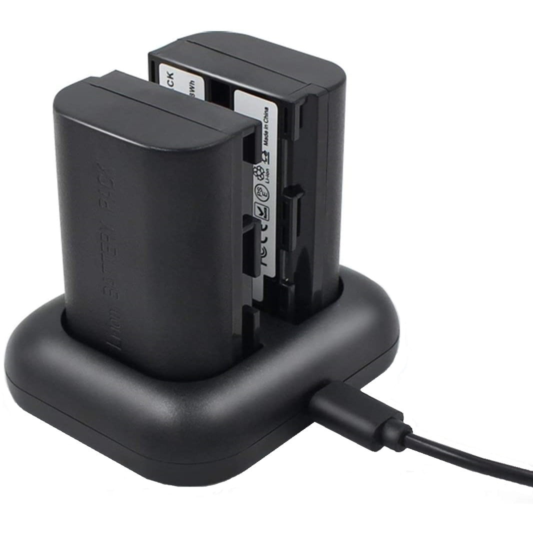 Set 2 acumulatori 2000 mAh LP-E6, LP-E6N cu incarcator dublu, Enegon, Pentru Canon