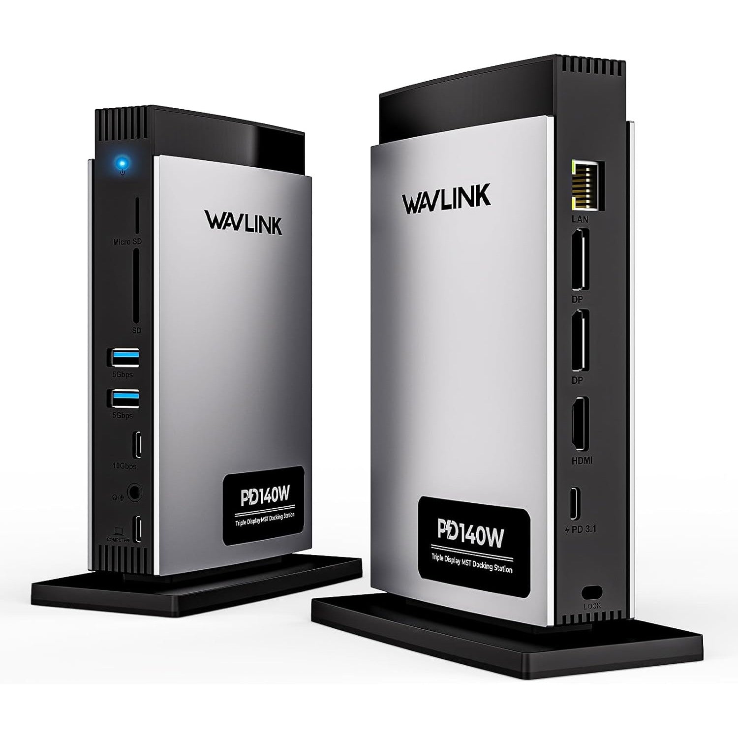 Statie de andocare 11 in 1 cu extindere display 8K, 125W PD3.1 Pass-through, 2 DisplayPort, 1 HDMI, 2 x USB-A, 3 x USB-C, Ethernet, SD/TF, Audio/Mic, pentru Windows & MacBook M1/M2/M3/M4