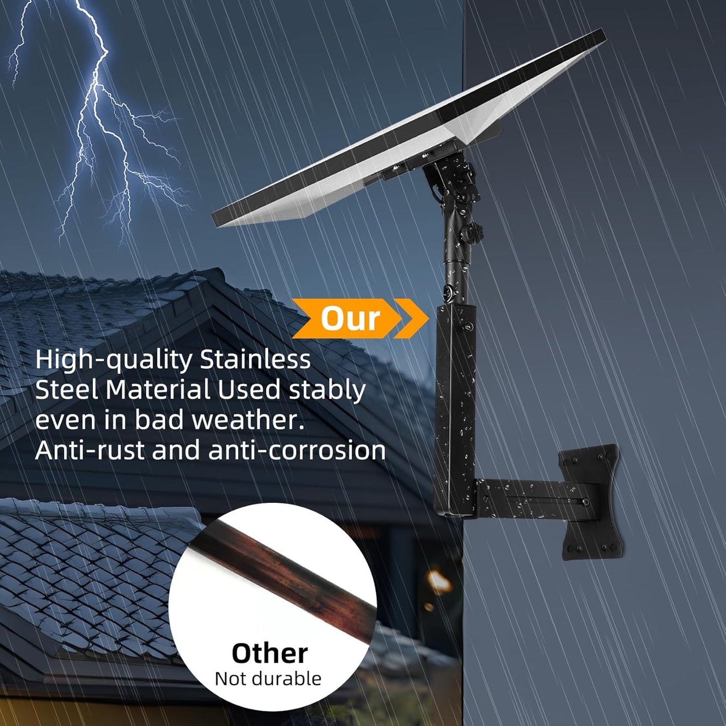 Suport antena Starlink Gen 3, montura reglabila 90-180, metal, negru