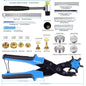 Set cleste preducea de perforat curele, rotativ cu accesorii de gaurit si capsat piele cu 240 capace nit, rigla, ciocan si pila pentru marochinarie