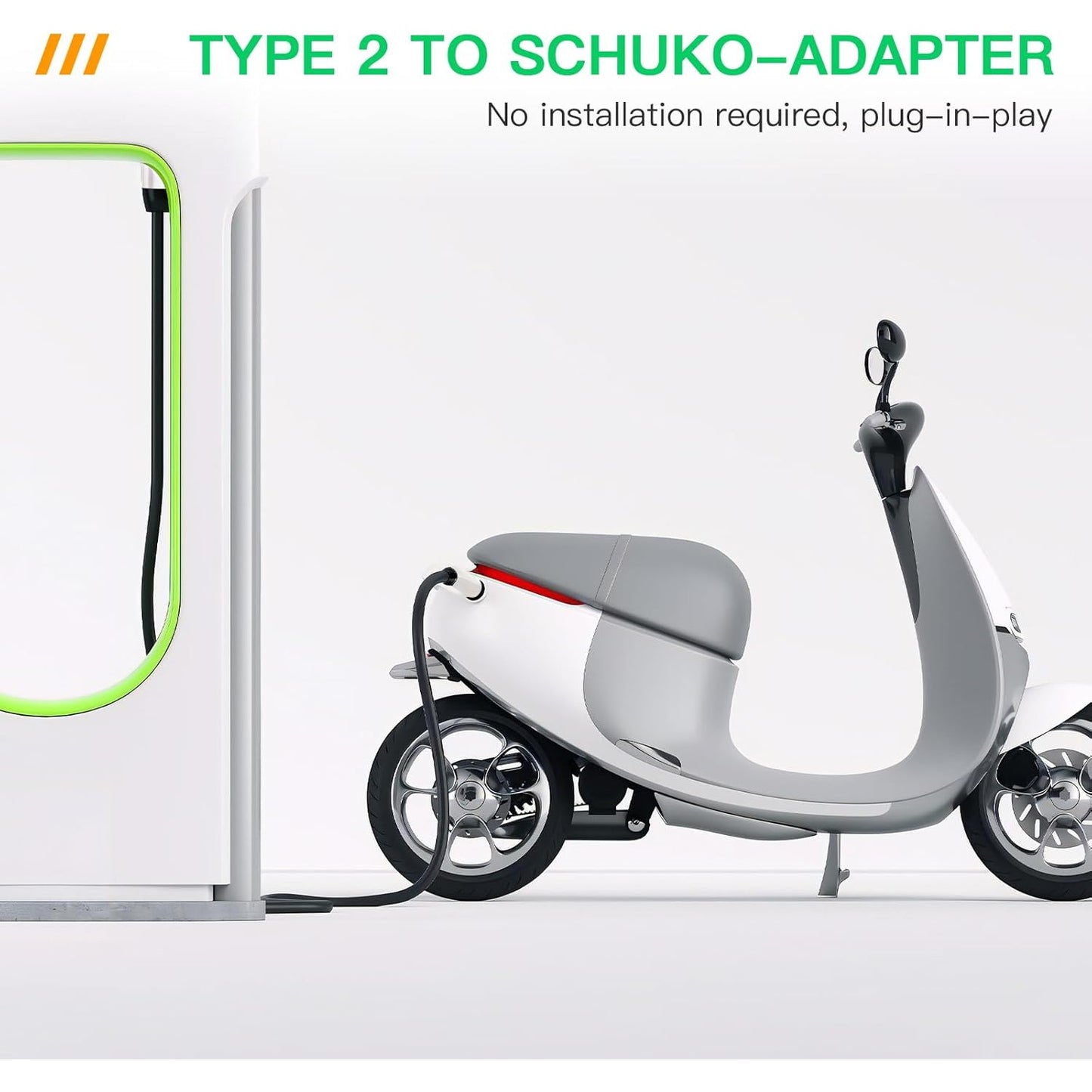 Cablu de incarcare EV AOHEWEI Tip 2 la Schuko, 16A, 250V, 3.5kW, adaptor statie incarcare IEC 62196, cablu 60 cm TPU, protectie IP55, compatibil masini electrice, trotinete si biciclete electrice, incarcare rapida