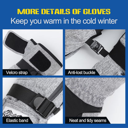 Manusi de iarna impermeabile, compatibile touchscreen, material respirabil, rezistente la vant, cu buzunar, pentru schi, snowboarding, drumetii, ciclism