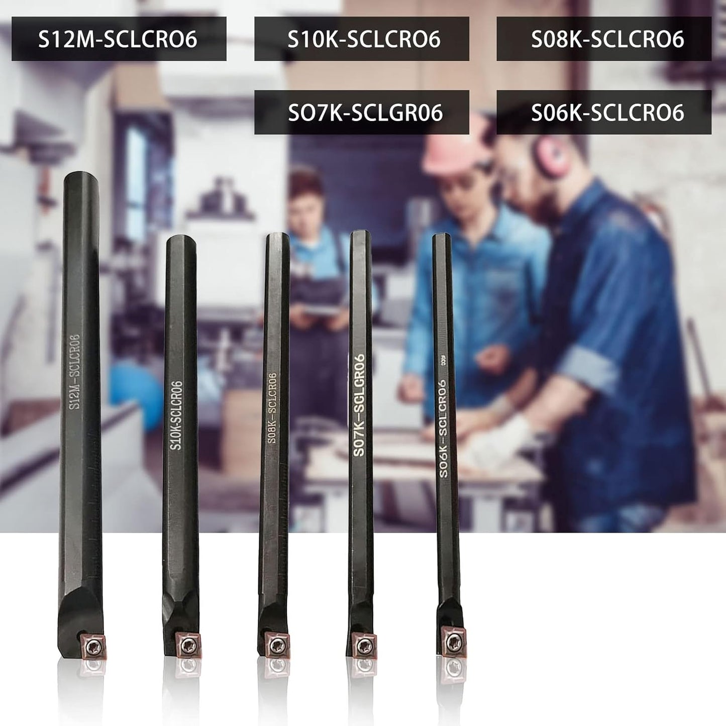 Set cutite de strung cu placute amovibile, instrumente cnc cu bara de 12mm/10mm/8mm/7mm/6mm si insertii de carbura, multifunctional