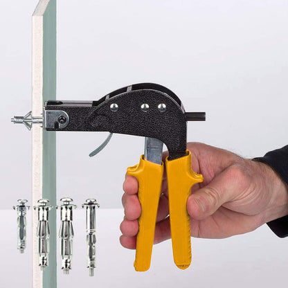Pachet de 72 de conexpand-uri, cleste de montare, set de dibluri pentru cavitati cu cleste, pistol de atasare a diblurilor pentru cavitati, set de cleste pentru nituri cu geanta de transport