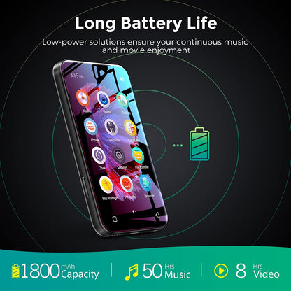 MP4 Player WiFi, cu ecran 4 inch, Bluetooth, full touchscreen, MP3 Player cu browser mini, difuzor, sunet HiFi, e-book, inregistrare radio si voce, suporta card pana la 512 GB