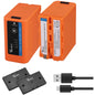 Set 2 acumulatori NP-F980, 7800 mAh, powerbank cu indicator LED, Micro USB, compatibil cu Sony NP F960/F980/F750/F550/F570/F530/F770/F930/F950
