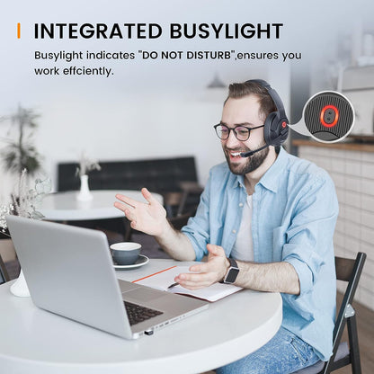 Casti wireless Bluetooth cu microfon si USB dongle, cu chip AI ENC, anulare a zgomotului, functionare pana la 55 de ore, raza de 10 m, pentru PC, laptop, smartphone, EKSA H6