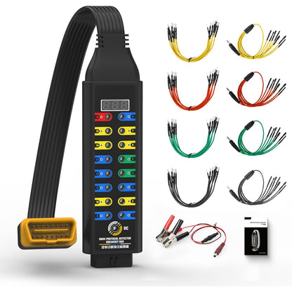 Detector protocol auto 16 pini Breakout Box OBD2, afisaj tensiune in timp real, cablu de 17, 7 inch, LED diagnostic, compatibil multimetru/osciloscop, instrument testare si diagnosticare auto OBDII