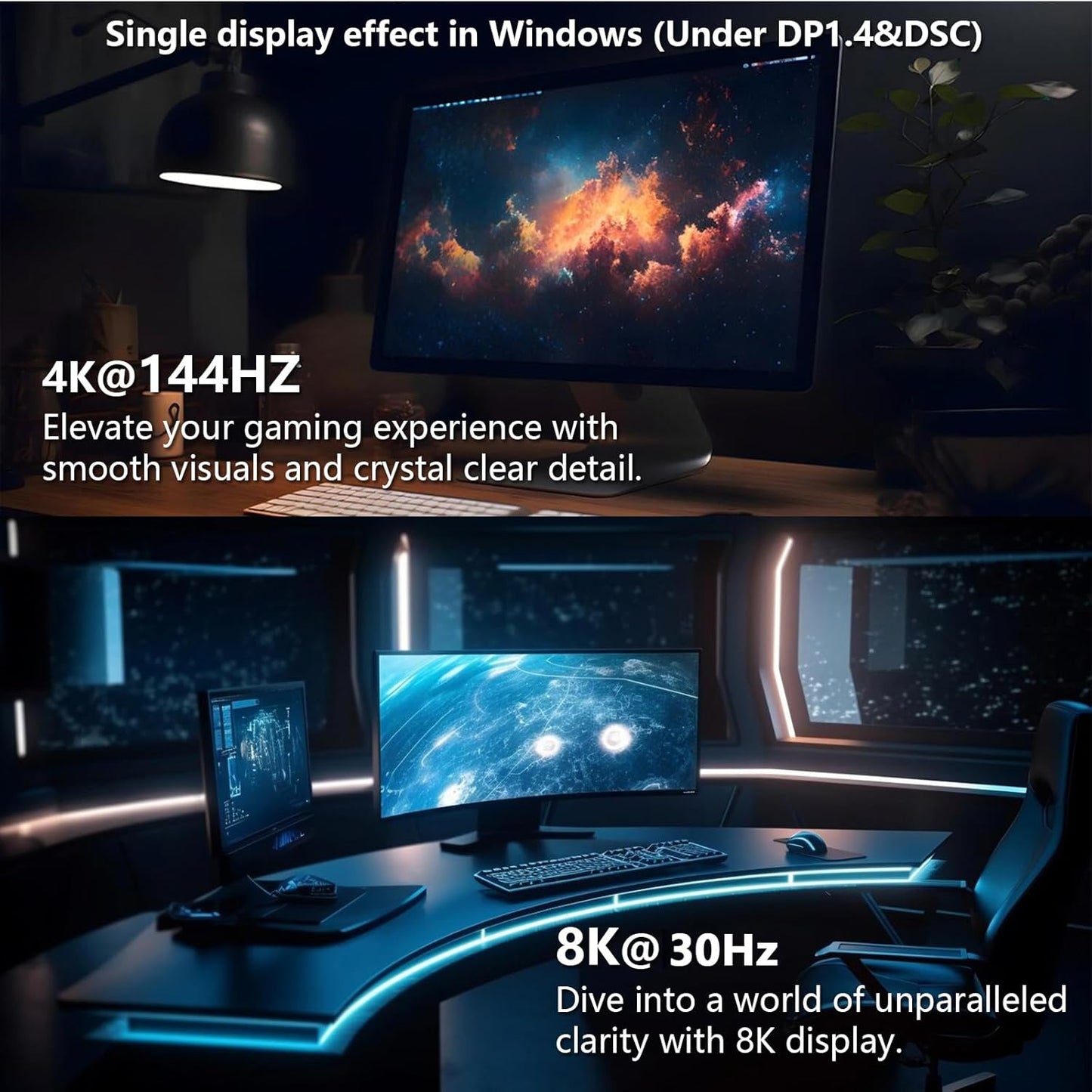 Statie de andocare 11 in 1 cu extindere display 8K, 125W PD3.1 Pass-through, 2 DisplayPort, 1 HDMI, 2 x USB-A, 3 x USB-C, Ethernet, SD/TF, Audio/Mic, pentru Windows & MacBook M1/M2/M3/M4