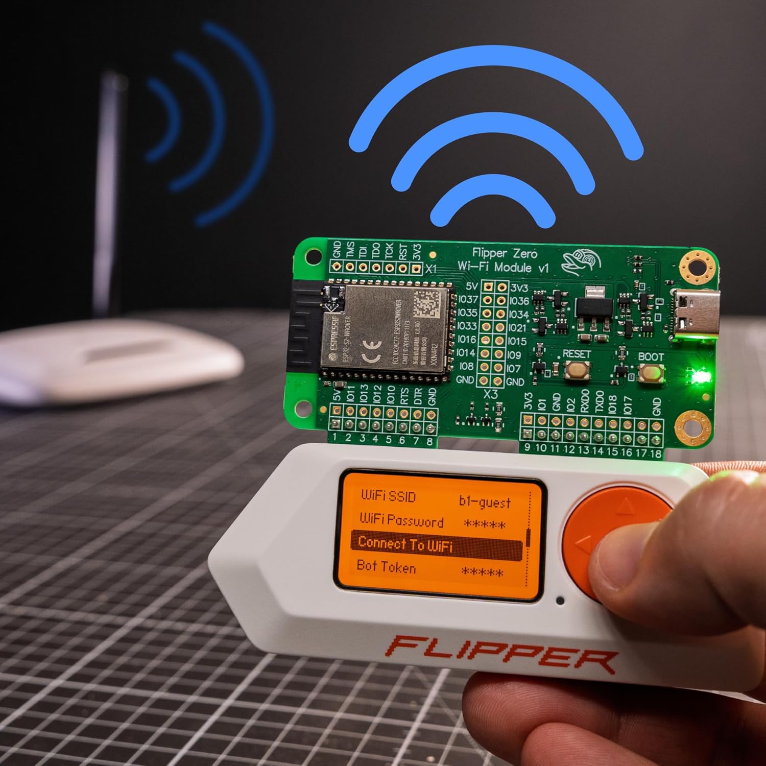 Placa de dezvoltare WiFi Devboard pentru Flipper Zero, modul ESP32-S2 USB-C si GPIO, Dev Board wireless cu antena WiFi integrata pentru Debugging si Firmware, compatibil Flipper Zero