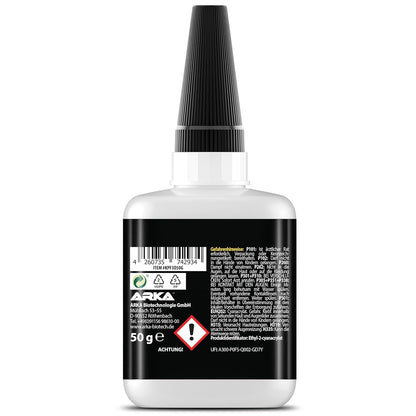 Lipici Super Glue lichid extra puternic Kraftprotz pentru imprimare 3D – 50 g, XXL, transparent, rezistent la caldura si impermeabil, varf anti-uscare, compatibil cu PLA, ABS, PETG, TPU si accesorii 3D