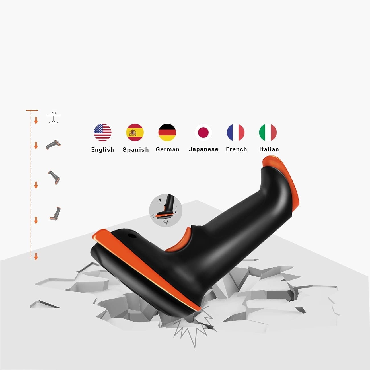 Cititor coduri de bare wireless Tera, fara fir 2,4 GHz sau cu fir USB 2.0, portabil, 100 m raza de actiune, 1D 2D QR