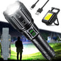 Lanterna tactica LED 120.000 lumeni, chip XHP160, 6 moduri iluminare, acumulator reincarcabil 5000 mAh, impermeabila IP67, functie powerbank, indicator nivel baterie, cu toc lanterna