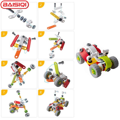 Set piese de construit 2 in 1, joc educativ, puzzle de asamblare, build&play 60 piese, asamblare usoara, pentru copii 5 ani +