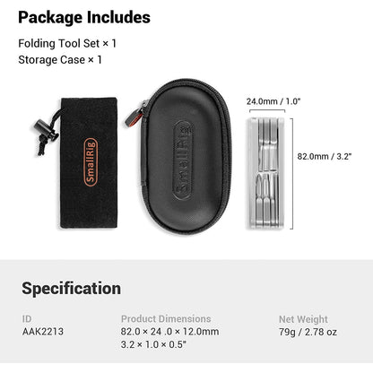 Accesoriu multifunctional pentru camera foto video, cu surubelnite pliabile tip briceag si cu filete M2.5, M3, M4, M5, 1/4 pentru suruburi extra, Smallrig 2213