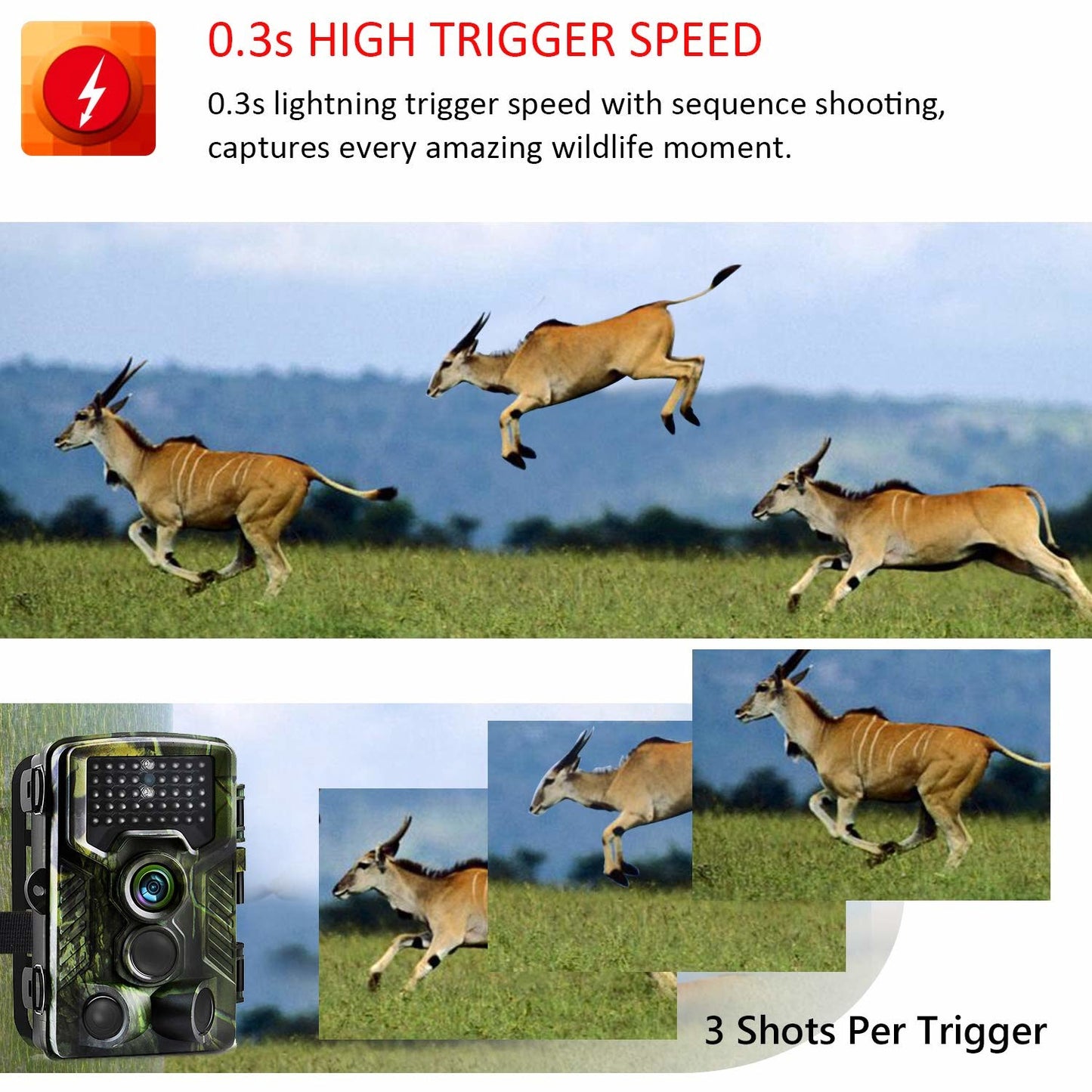 Camera de vanatoare cu senzor de miscare , HC-800A , 16 MP , full HD , 1080P , night vision , hunting camera ,