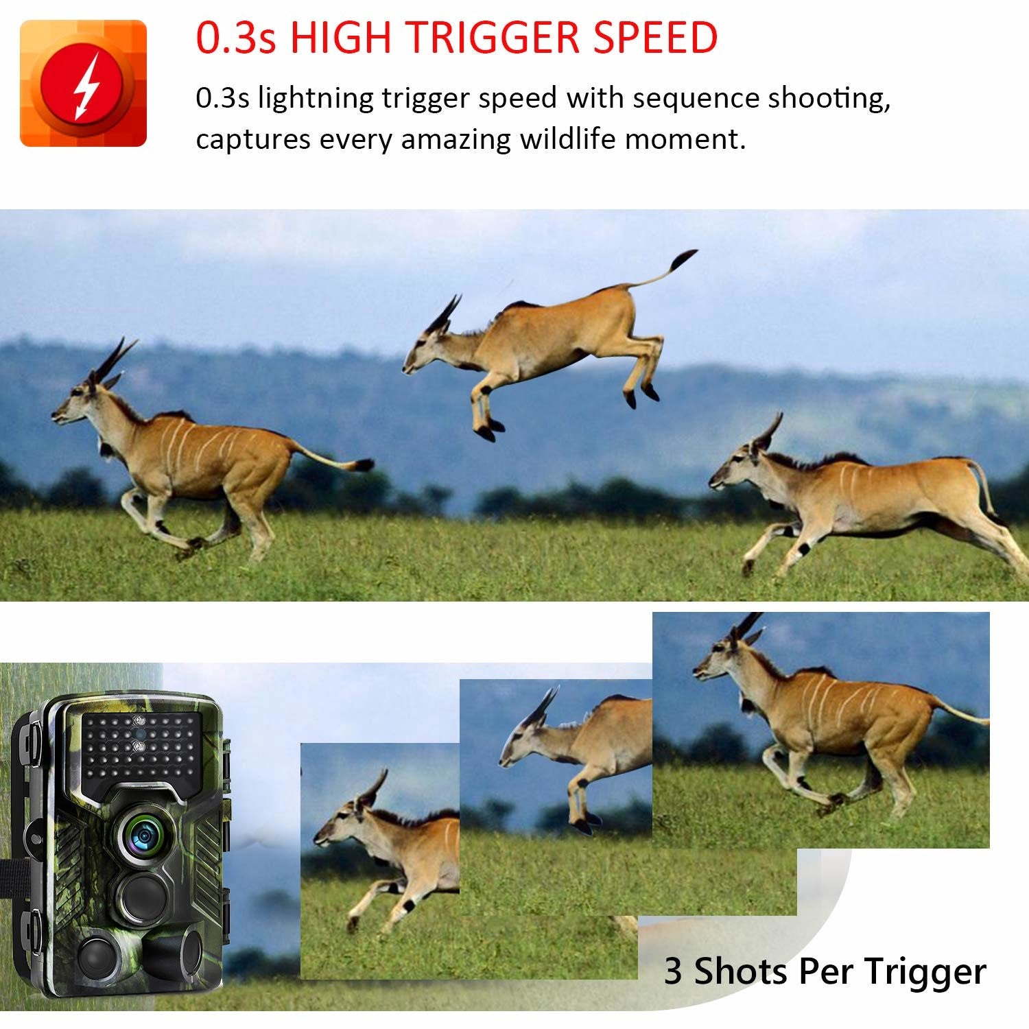 Camera de vanatoare cu senzor de miscare , HC-800A , 16 MP , full HD , 1080P , night vision , hunting camera ,