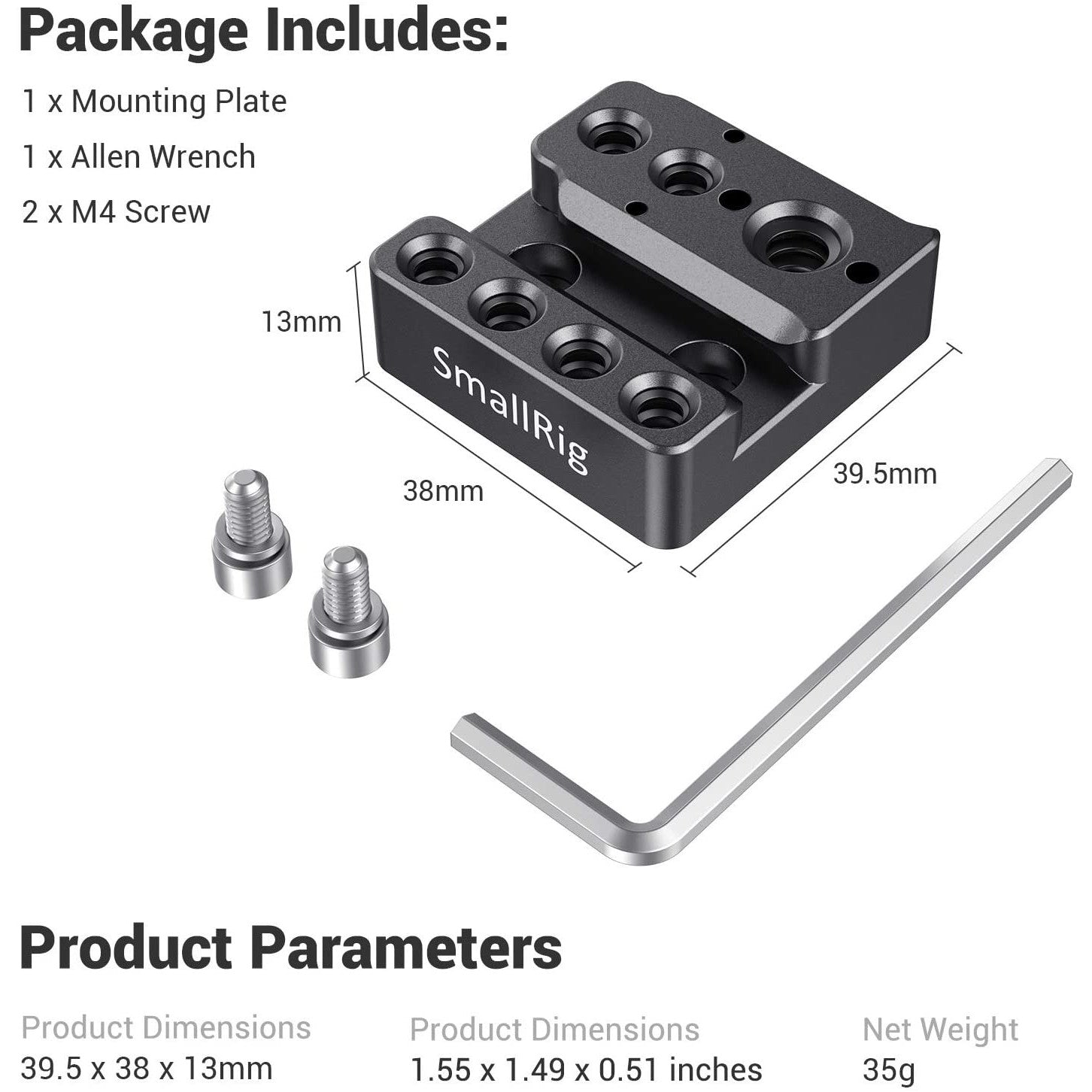 Placa de montare Smallrig 2214, mounting plate pentru DJI Ronin RS / RSC / RS2 / RSC2