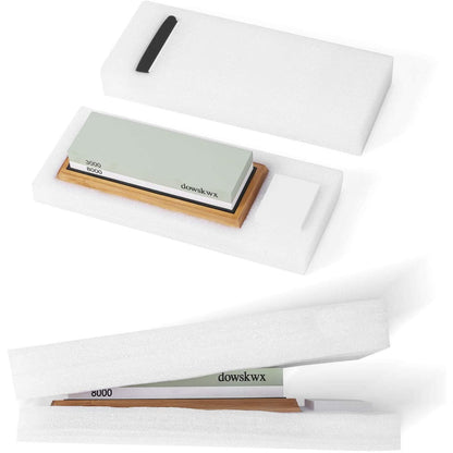 Piatra ascutit cutite 2-in-1, 3000/8000, cu suport din silicon antiderapant, pentru bucatarie, unelte, briceaguri