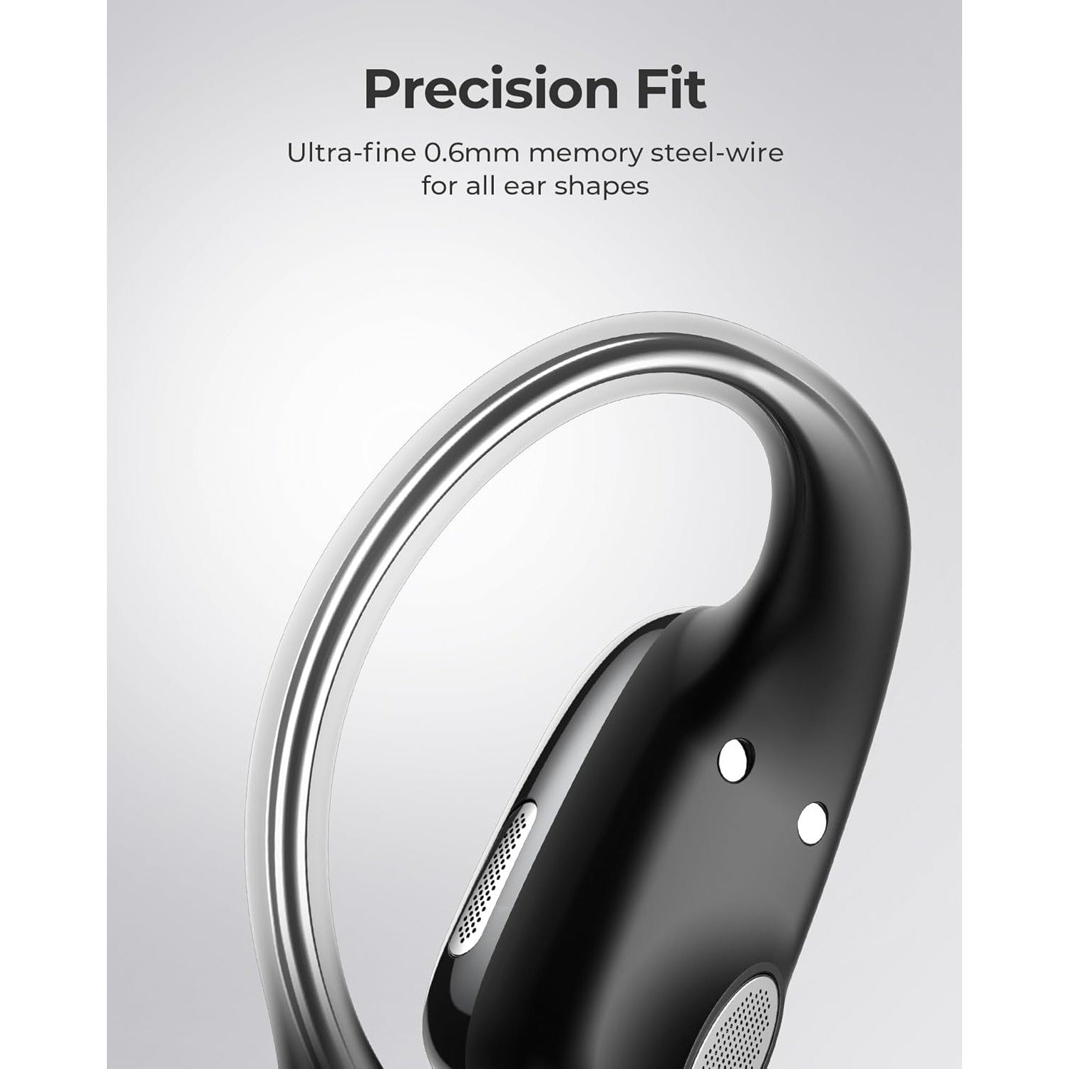 Casti wireless sport, Bluetooth 5.4, on-ear, din silicon, impermeabil IPX5, microfon, handsfree, sunet stereo, casti sport conforabile fara fir pentru alergare, yoga, calarie