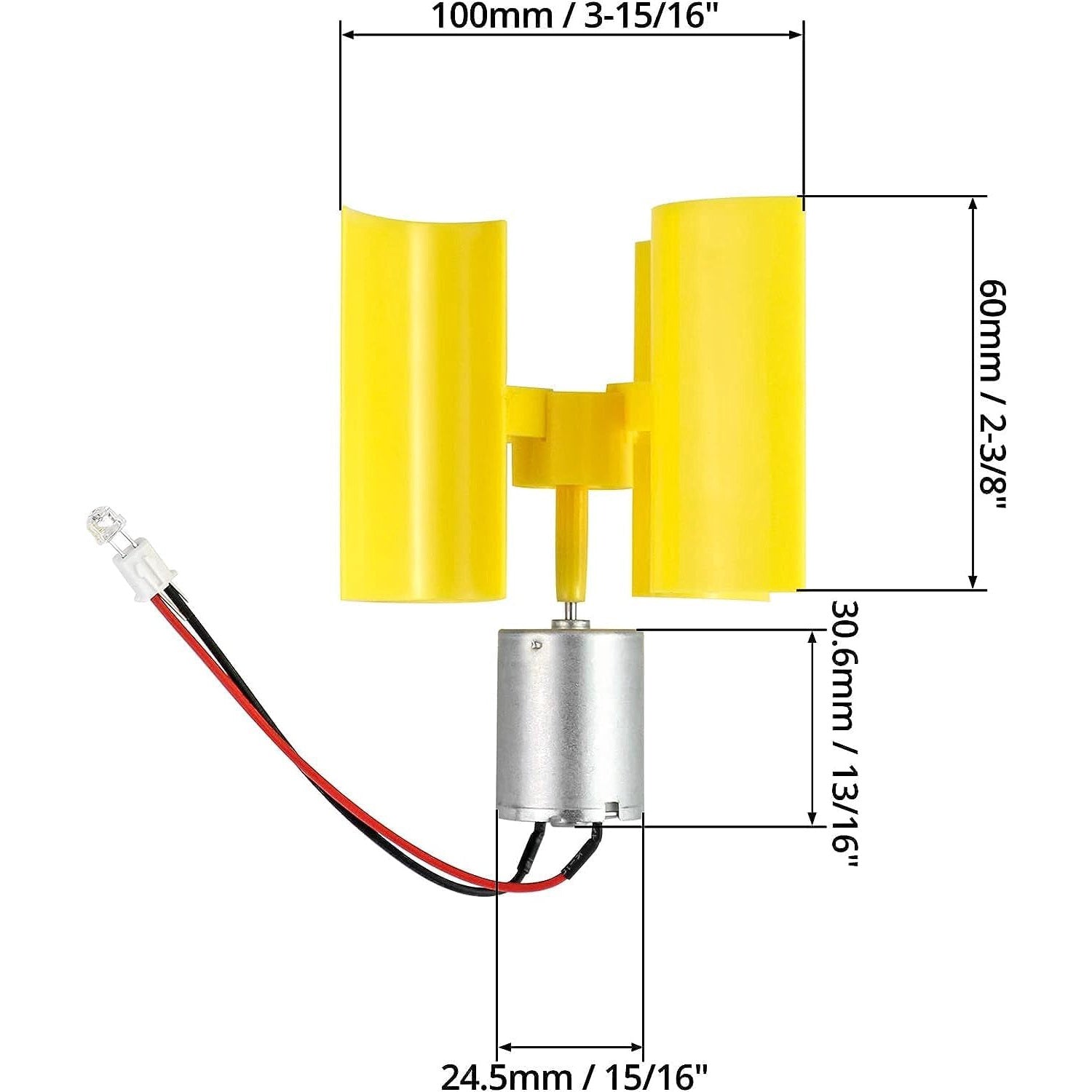 Turbina eoliana mini, generator eolian vertical de energie, 0.55W, 0.01V-5.5V, pentru jucarii, experimente DIY, model de predare