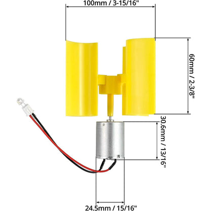 Turbina eoliana mini, generator eolian vertical de energie, 0.55W, 0.01V-5.5V, pentru jucarii, experimente DIY, model de predare