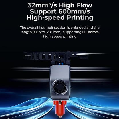 Cap de printare, hotend pentru imprimanta 3D Creality K1/K1 Max, bloc de incalzire cu tub din aliaj din titan, 300°C, cu 5 duze de 0, 4 mm