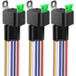 Set de 3 releu auto SPDT cu siguranta ATO/ATC, 24V 30A, cu priza si cablaj 14 AWG, Gebildet