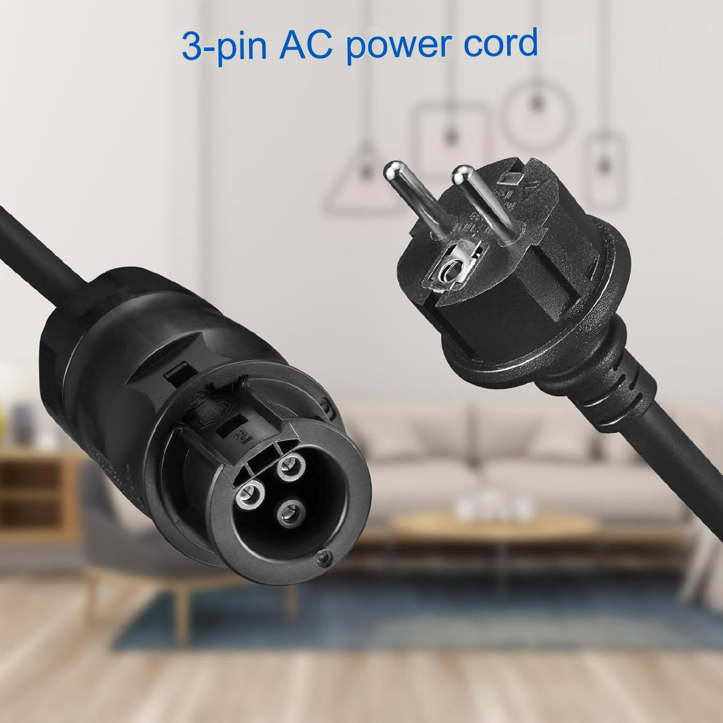 Cablu conectare BC01 la Schuko, de 5 m, adaptor de prelungire pentru microinvertoare, cu 3 pini, diametru de 10 mm, rezistent UV si la temperaturi de la -30°C pana la +60°C