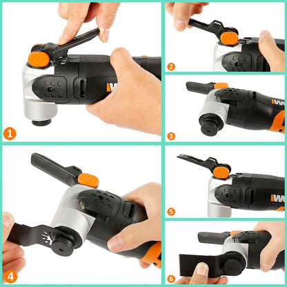 Set accesorii pentru masina multifunctionala oscilanta 120 piese, pentru multiunealta, lame de taiere lemn, metal, plastic, pentru Einhell, Bosch, Fein Multimaster
