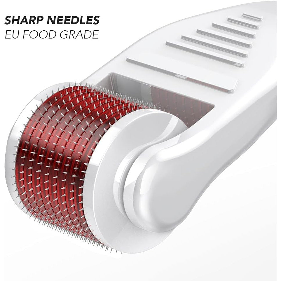 Rola Dermatologica 7 in 1 Dermaroller cu capete interschimbabile Roller Jade, Ice Roller, pentru intinerirea pielii, ingrijirea fetei, antirid, caderea parului, cresterea barbii, masaj, negru
