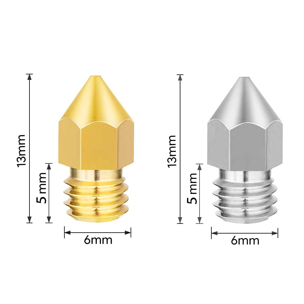 Set duze imprimanta 3D cu 20 piese cu 12 duze din alama si 8 duze din otel inoxidabil MK8 de 0,2 mm 0,4 mm 0,6 mm 0,8 mm 1,0 mm, cu instrumente de curatare, pentru Anycubic Mega, Creality CR-10, Ender
