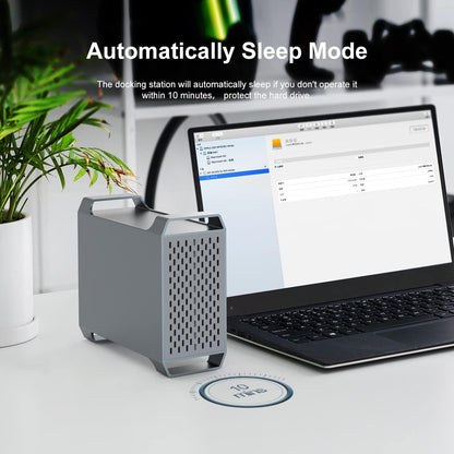 Carcasa rack pentru hard disk SATA 3.5 inch cu 2 sloturi RAID, accepta pana la 36TB, cu ventilator, viteze de pana la 10Gbps, USB cu protocol UASP, din aluminiu, compatibil Windows / Linux / Mac OS