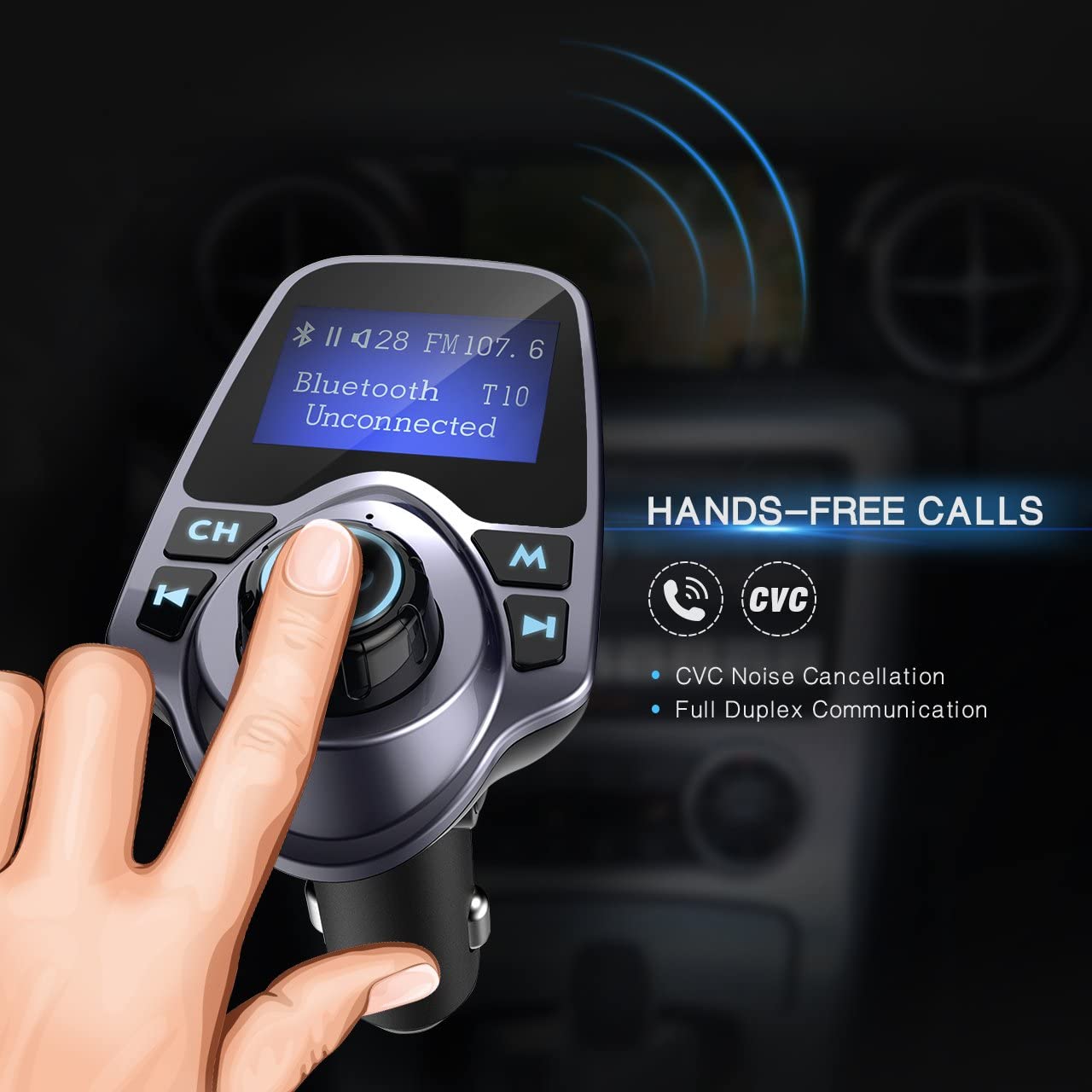 Modulator FM Bluetooth , Transmitator FM , MP3 player, Aux In, FM kit, USB 2.4A , micro SD, USB