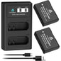 Set de 2 acumulatori EN-EL14 1300 mAh cu incarcator dual cu display LCD, pentru Nikon D5600, D3300, D3500, D5100, D5500, D3100, D3200, D5200, D5300, Coolpix P7000, P71000000, P710000, P710000, P71000, P710000, P7070