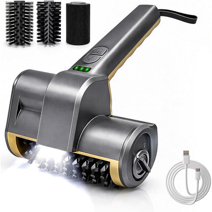 Perie electrica pentru curatat gratare, 3 Viteze, 3 capete de perie detasabile, motor puternic, baterie autonomie pana la 150 minute, IPX4 waterproof, peri otel inoxidabil 304, compatibil gratare gaz, carbune, fonta si ceramica