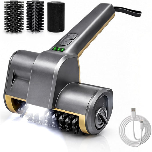 Perie electrica pentru curatat gratare, 3 Viteze, 3 capete de perie detasabile, motor puternic, baterie autonomie pana la 150 minute, IPX4 waterproof, peri otel inoxidabil 304, compatibil gratare gaz, carbune, fonta si ceramica