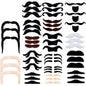 Set de 48 bucati mustata autoadeziva, 16 tipuri de mustati false cu look realist pentru costume, Halloween, petreceri, carnaval