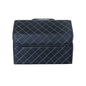 Organizator pentru portbagaj auto, universal, cutie depozitare pliabila din piele PU, impermeabila, cu capac, negru