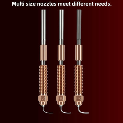 Set de 4 duze pentru Creality K1C, K1 SE, Ender 3 V3, Ender 3 V3 Plus and K1/K1 Max, cu schimbare rapida, 2 duze de 0.4mm, 1 duza de 0.6 mm, 1 duza de 0.8 mm, din aliaj de titan