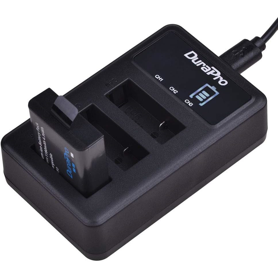 Set de 3 acumulatori PG1050 SJ4000 1180 mAh cu incarcator USB display LCD pentru AKASO EK5000 EK7000 SJCAM SJ4000 SJ5000 EKEN M10 4 carate H8 H9 H9R H8R GIT-LB101 GIT PG900