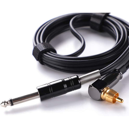 Cablu alimentare RCA HAWINK pentru aparat de tatuaj, cupru pur, silicon rezistent, 180 cm, clip cord pentru tattoo pen machine, conexiune stabila si flexibila, accesoriu studio tatuaj, negru (P315C-1)
