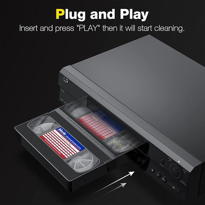 Caseta de curatare VHS pentru player VHS/VCR, banda de curatare reutilizabila pentru capetele video, tehnologie uscata - fara lichid