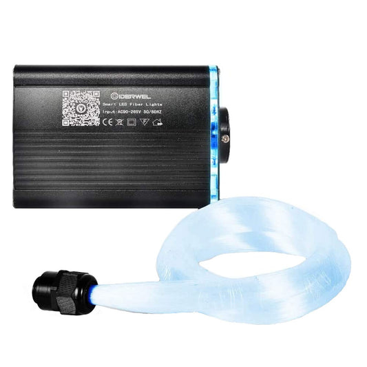 Kit fibra optica plafon instelat ,200 bucati, 2m, 0.75mm, cer instelat, masina de iluminat RGBW cu control prin aplicatie, Bluetooth