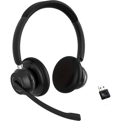 Casca call center wireless cu Bluetooth 5.1, adaptor Bluetooth USB, microfon cu anulare zgomot reglabil 270°, timp indelungat de utilizare, pentru PC, Laptop, Skype, Zoom