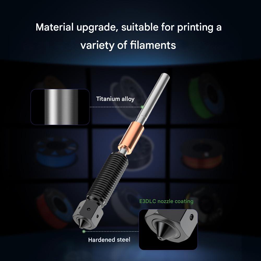 Duza Creality E3D Obsidian™ de 0, 4 mm pentru imprimanta 3D Creality K1/K1 Max/K1C/K1 SE/Ender-3 V3– flux mare, multi-canale, usor de montat/demontat
